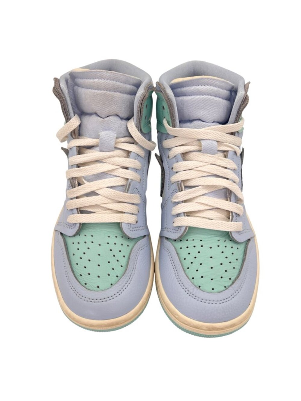 Nike Air Jordan 1 Retro High OG Sneakers Womens Shoes 8 Ice Blue & Mint Green - Picture 5 of 14